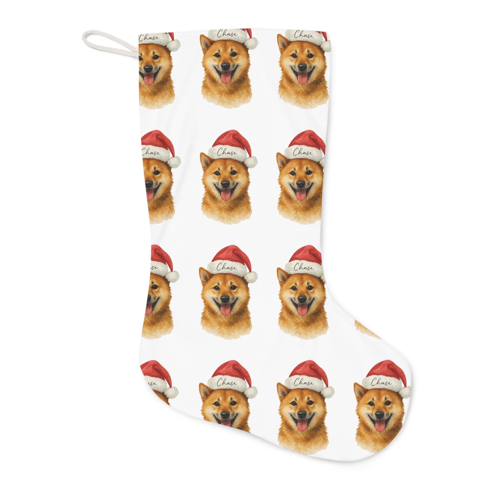 Kerstsok met huisdier foto