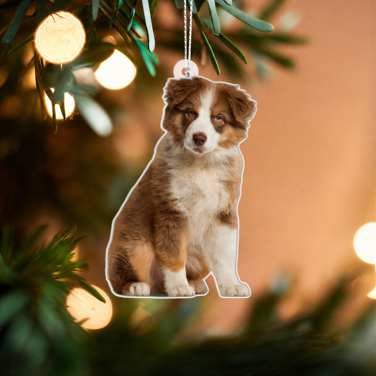 Gepersonaliseerde kersthanger met foto van huisdier