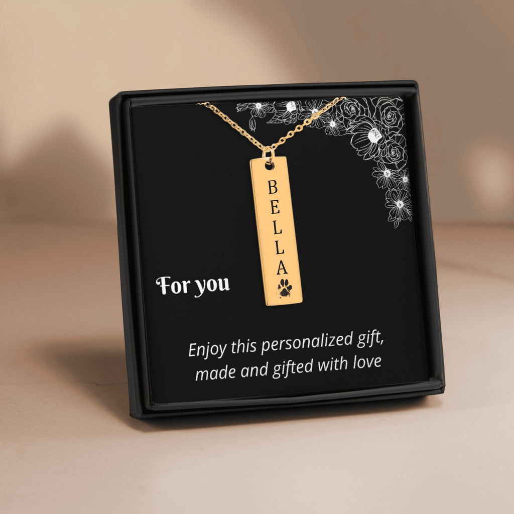 HUISDIER NAAM EN POOTAFDRUK KETTING - Mijn Huisdier Cadeau