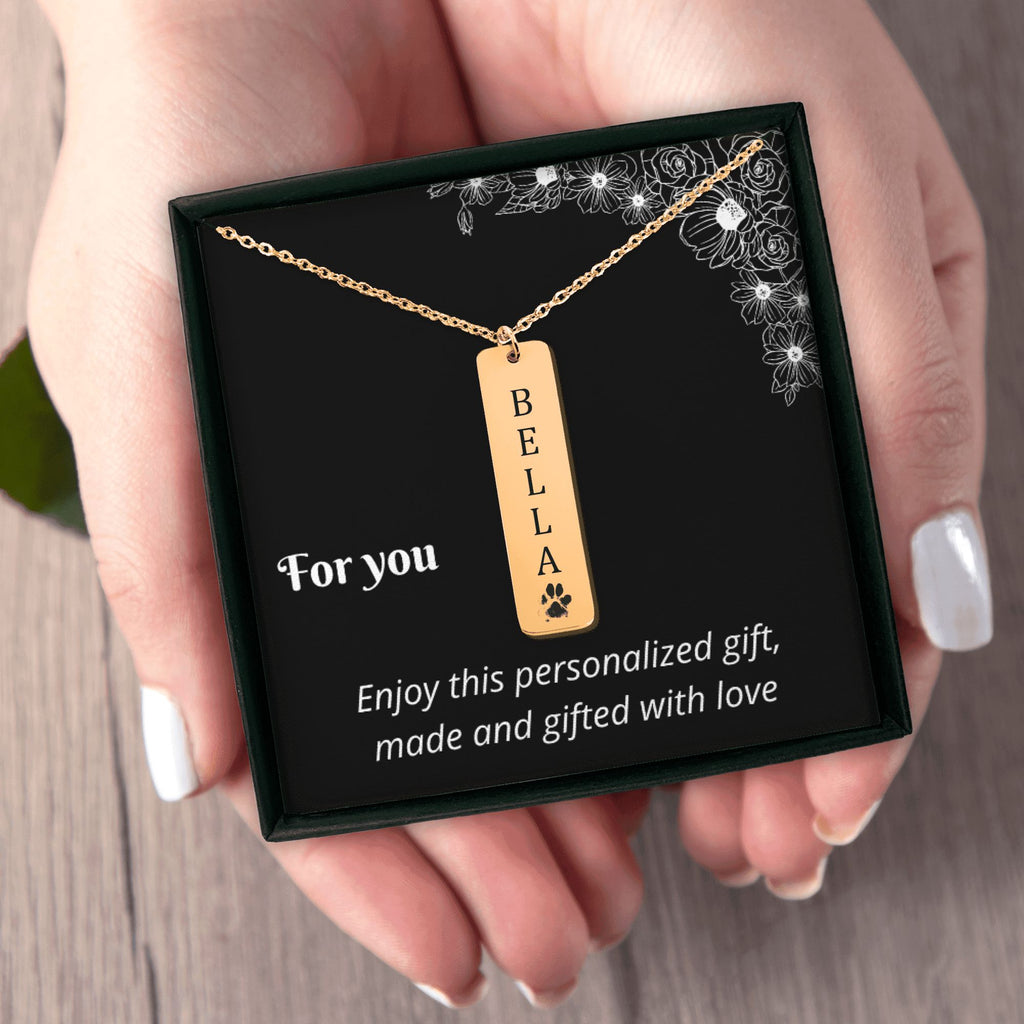 HUISDIER NAAM EN POOTAFDRUK KETTING - Mijn Huisdier Cadeau