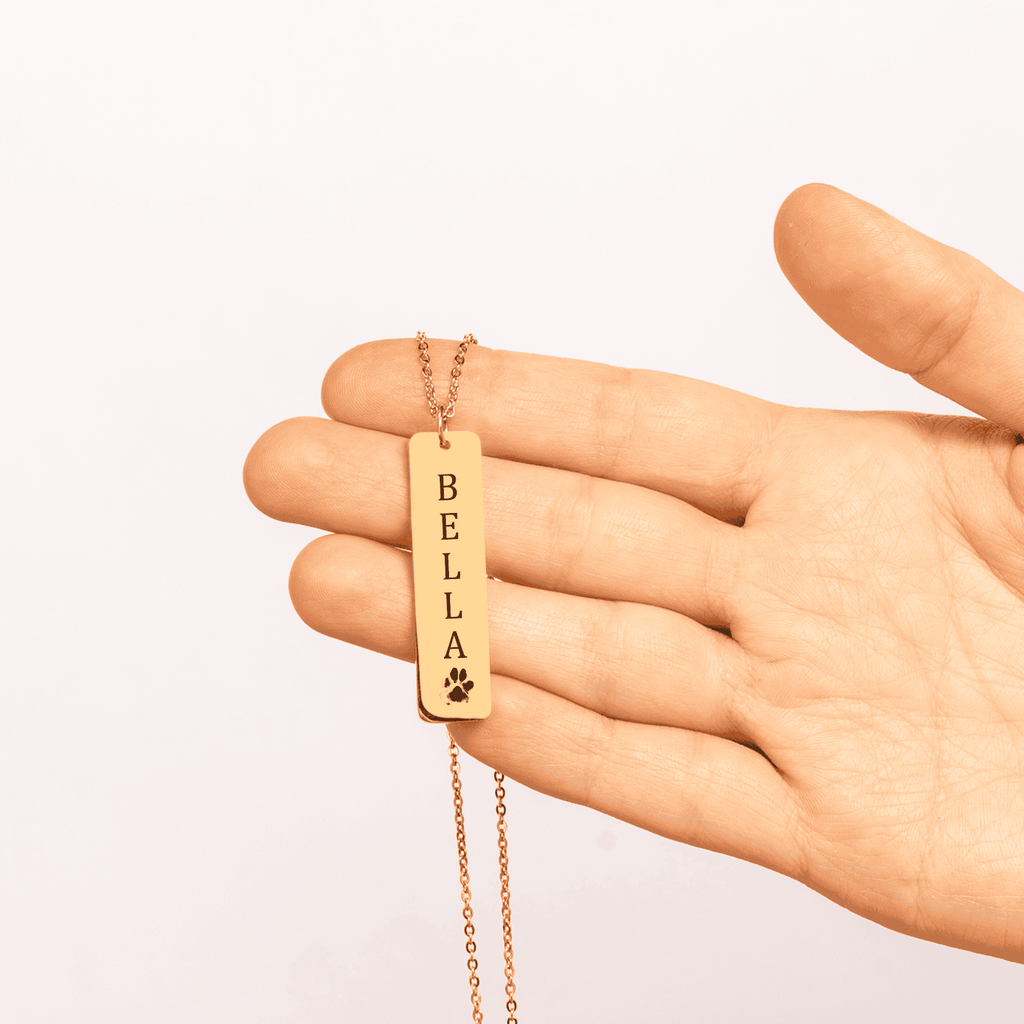 HUISDIER NAAM EN POOTAFDRUK KETTING - Mijn Huisdier Cadeau