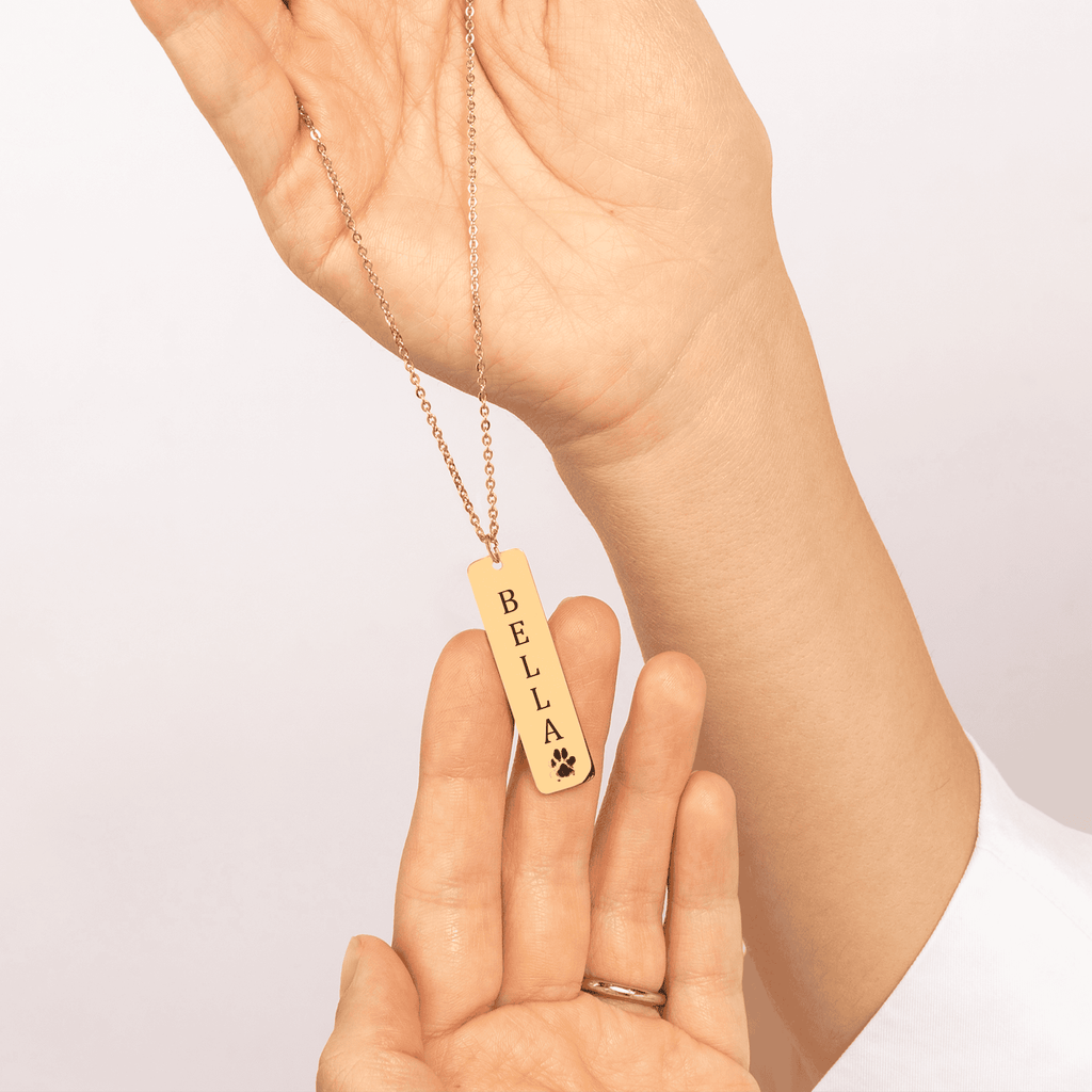 HUISDIER NAAM EN POOTAFDRUK KETTING - Mijn Huisdier Cadeau